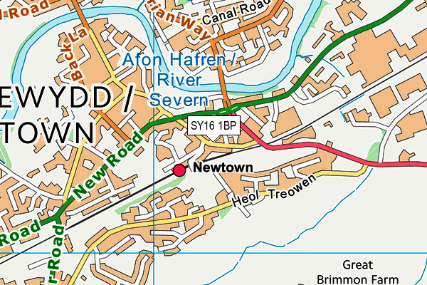 SY16 1BP map - OS VectorMap District (Ordnance Survey) SY16 1BP map - OS VectorMap District (Ordnance Survey)
