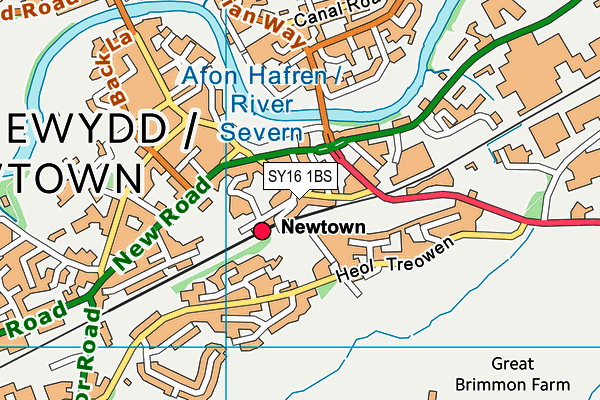 SY16 1BS map - OS VectorMap District (Ordnance Survey) SY16 1BS map - OS VectorMap District (Ordnance Survey)