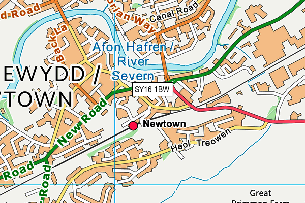 SY16 1BW map - OS VectorMap District (Ordnance Survey) SY16 1BW map - OS VectorMap District (Ordnance Survey)