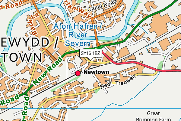 SY16 1BZ map - OS VectorMap District (Ordnance Survey) SY16 1BZ map - OS VectorMap District (Ordnance Survey)