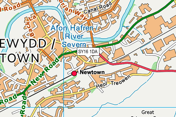 SY16 1DA map - OS VectorMap District (Ordnance Survey) SY16 1DA map - OS VectorMap District (Ordnance Survey)
