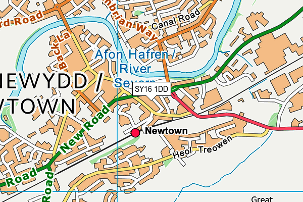 SY16 1DD map - OS VectorMap District (Ordnance Survey) SY16 1DD map - OS VectorMap District (Ordnance Survey)