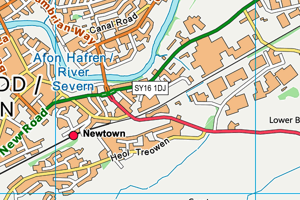 SY16 1DJ map - OS VectorMap District (Ordnance Survey) SY16 1DJ map - OS VectorMap District (Ordnance Survey)