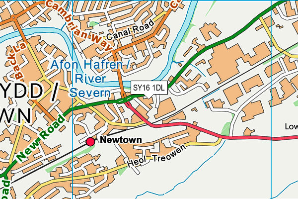 SY16 1DL map - OS VectorMap District (Ordnance Survey) SY16 1DL map - OS VectorMap District (Ordnance Survey)