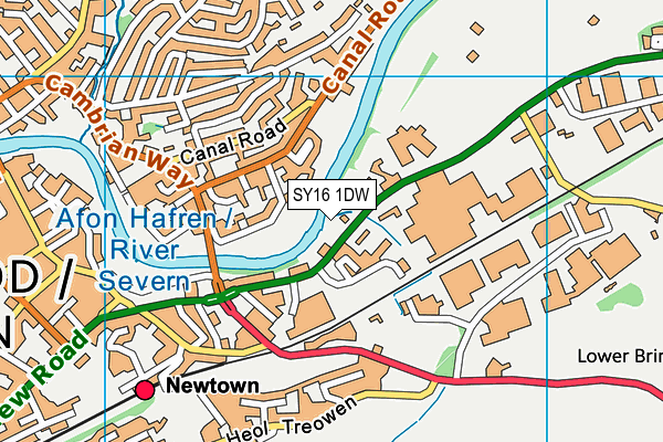 SY16 1DW map - OS VectorMap District (Ordnance Survey) SY16 1DW map - OS VectorMap District (Ordnance Survey)