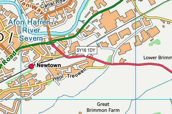 SY16 1DY map - OS VectorMap District (Ordnance Survey) SY16 1DY map - OS VectorMap District (Ordnance Survey)
