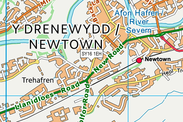 SY16 1EH map - OS VectorMap District (Ordnance Survey) SY16 1EH map - OS VectorMap District (Ordnance Survey)