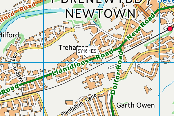 SY16 1ES map - OS VectorMap District (Ordnance Survey) SY16 1ES map - OS VectorMap District (Ordnance Survey)