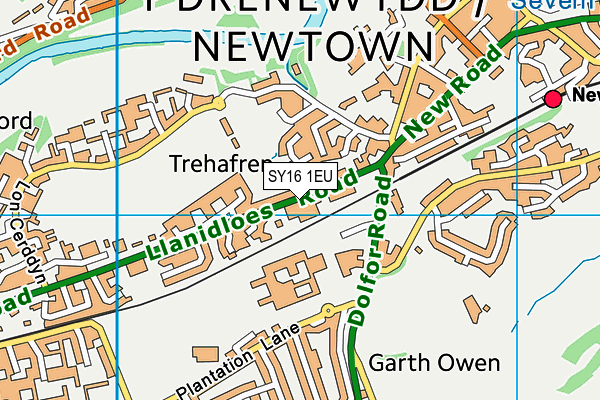 SY16 1EU map - OS VectorMap District (Ordnance Survey) SY16 1EU map - OS VectorMap District (Ordnance Survey)
