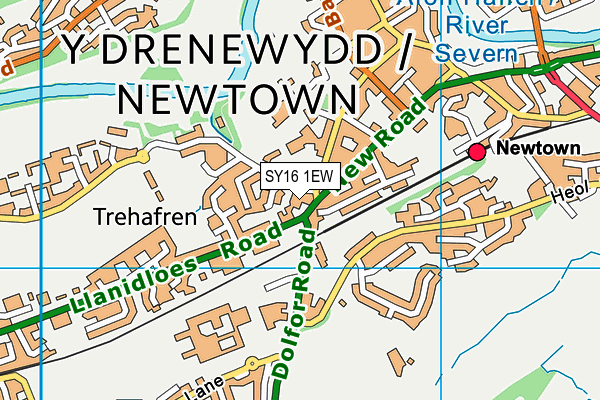 SY16 1EW map - OS VectorMap District (Ordnance Survey) SY16 1EW map - OS VectorMap District (Ordnance Survey)