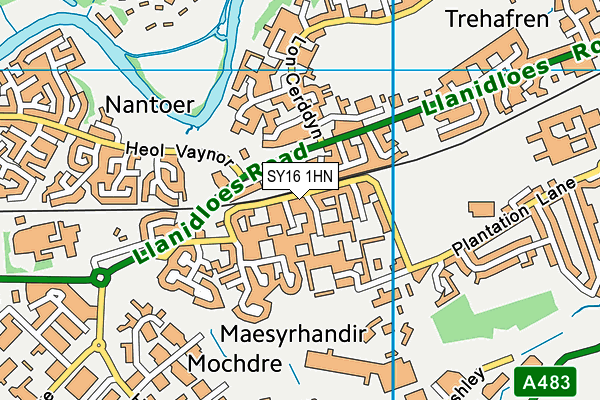 SY16 1HN map - OS VectorMap District (Ordnance Survey) SY16 1HN map - OS VectorMap District (Ordnance Survey)