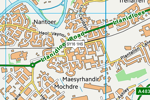 SY16 1HS map - OS VectorMap District (Ordnance Survey) SY16 1HS map - OS VectorMap District (Ordnance Survey)