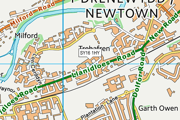 SY16 1HY map - OS VectorMap District (Ordnance Survey) SY16 1HY map - OS VectorMap District (Ordnance Survey)