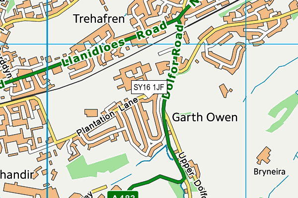 SY16 1JF map - OS VectorMap District (Ordnance Survey) SY16 1JF map - OS VectorMap District (Ordnance Survey)
