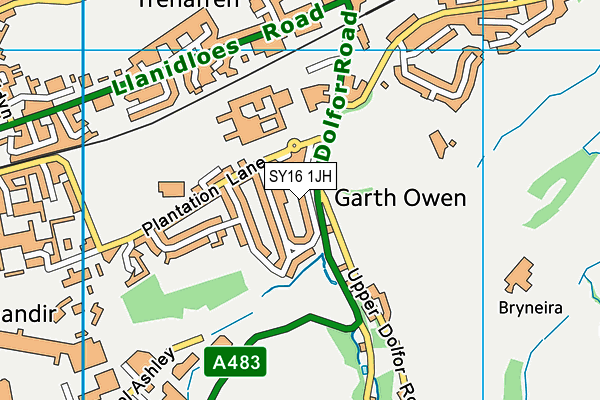 SY16 1JH map - OS VectorMap District (Ordnance Survey) SY16 1JH map - OS VectorMap District (Ordnance Survey)