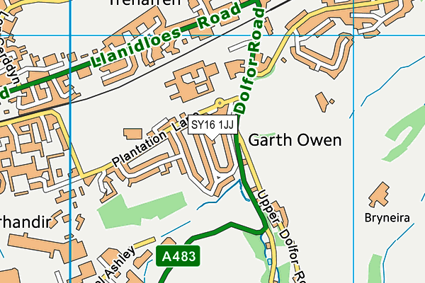 SY16 1JJ map - OS VectorMap District (Ordnance Survey)