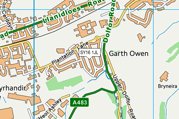 SY16 1JL map - OS VectorMap District (Ordnance Survey) SY16 1JL map - OS VectorMap District (Ordnance Survey)