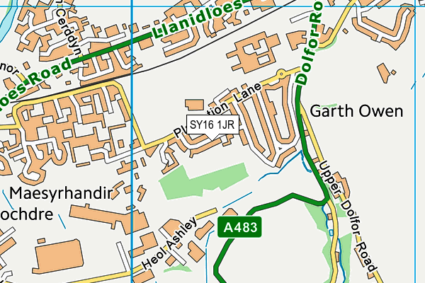 SY16 1JR map - OS VectorMap District (Ordnance Survey) SY16 1JR map - OS VectorMap District (Ordnance Survey)