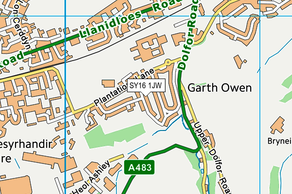 SY16 1JW map - OS VectorMap District (Ordnance Survey) SY16 1JW map - OS VectorMap District (Ordnance Survey)
