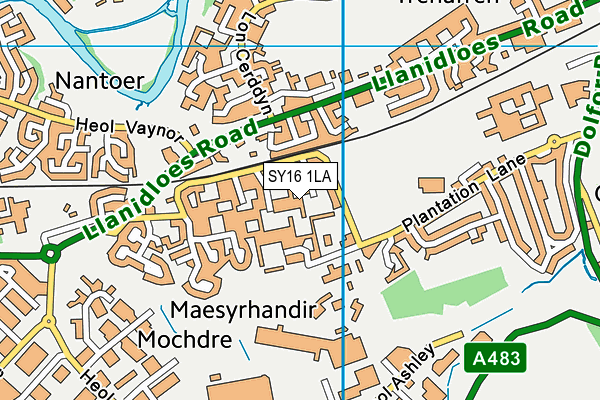 SY16 1LA map - OS VectorMap District (Ordnance Survey) SY16 1LA map - OS VectorMap District (Ordnance Survey)