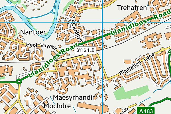SY16 1LB map - OS VectorMap District (Ordnance Survey) SY16 1LB map - OS VectorMap District (Ordnance Survey)