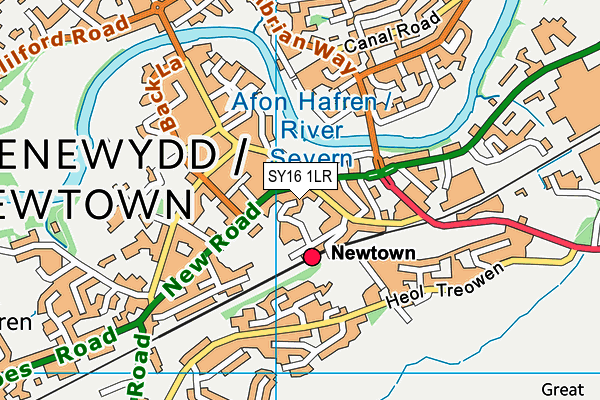 SY16 1LR map - OS VectorMap District (Ordnance Survey) SY16 1LR map - OS VectorMap District (Ordnance Survey)