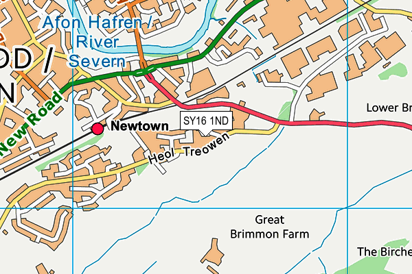 SY16 1ND map - OS VectorMap District (Ordnance Survey) SY16 1ND map - OS VectorMap District (Ordnance Survey)