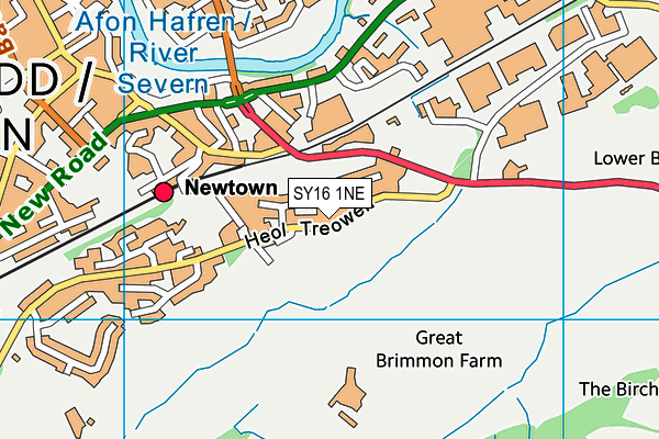 SY16 1NE map - OS VectorMap District (Ordnance Survey) SY16 1NE map - OS VectorMap District (Ordnance Survey)