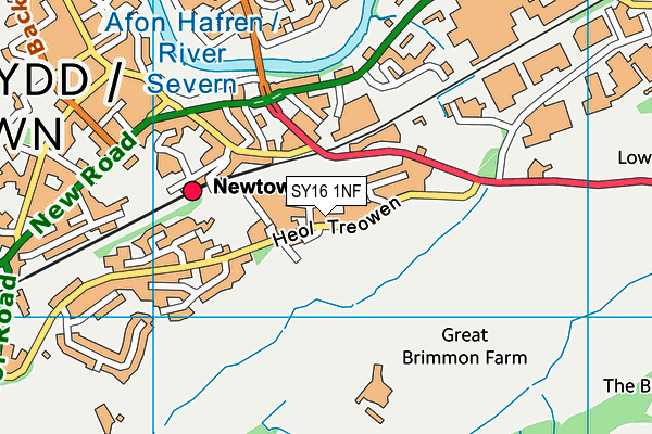 SY16 1NF map - OS VectorMap District (Ordnance Survey) SY16 1NF map - OS VectorMap District (Ordnance Survey)