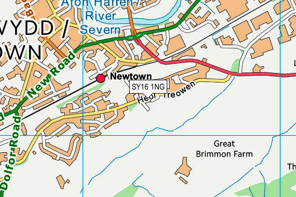 SY16 1NG map - OS VectorMap District (Ordnance Survey) SY16 1NG map - OS VectorMap District (Ordnance Survey)