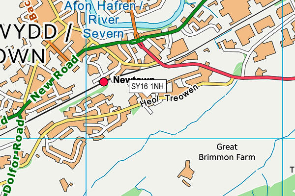 SY16 1NH map - OS VectorMap District (Ordnance Survey) SY16 1NH map - OS VectorMap District (Ordnance Survey)