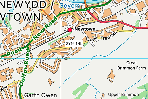 SY16 1NL map - OS VectorMap District (Ordnance Survey) SY16 1NL map - OS VectorMap District (Ordnance Survey)