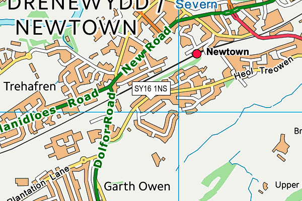 SY16 1NS map - OS VectorMap District (Ordnance Survey) SY16 1NS map - OS VectorMap District (Ordnance Survey)