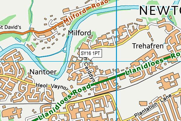 SY16 1PT map - OS VectorMap District (Ordnance Survey) SY16 1PT map - OS VectorMap District (Ordnance Survey)