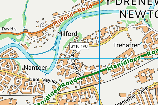 SY16 1PU map - OS VectorMap District (Ordnance Survey) SY16 1PU map - OS VectorMap District (Ordnance Survey)