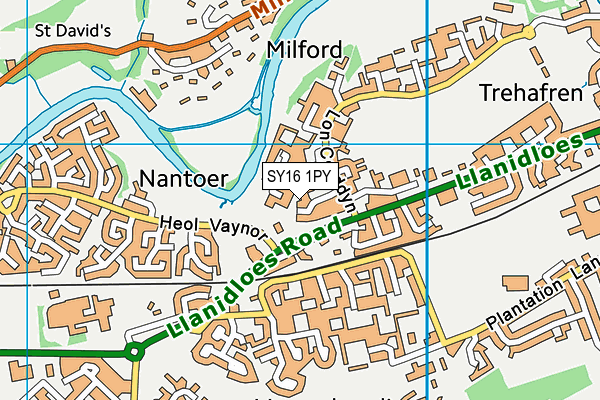 SY16 1PY map - OS VectorMap District (Ordnance Survey) SY16 1PY map - OS VectorMap District (Ordnance Survey)