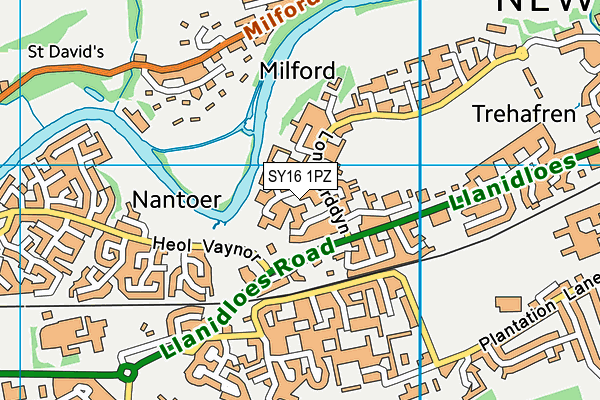 SY16 1PZ map - OS VectorMap District (Ordnance Survey) SY16 1PZ map - OS VectorMap District (Ordnance Survey)