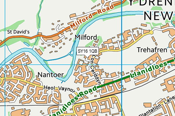 SY16 1QB map - OS VectorMap District (Ordnance Survey) SY16 1QB map - OS VectorMap District (Ordnance Survey)