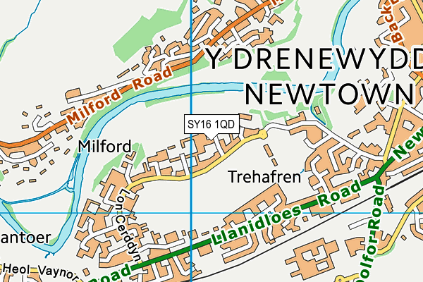 SY16 1QD map - OS VectorMap District (Ordnance Survey) SY16 1QD map - OS VectorMap District (Ordnance Survey)