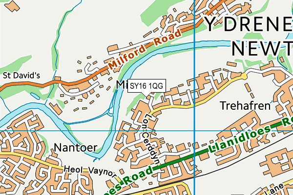 SY16 1QG map - OS VectorMap District (Ordnance Survey) SY16 1QG map - OS VectorMap District (Ordnance Survey)