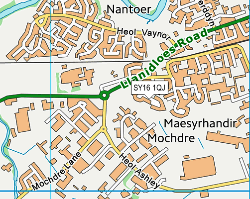 SY16 1QJ map - OS VectorMap District (Ordnance Survey) SY16 1QJ map - OS VectorMap District (Ordnance Survey)
