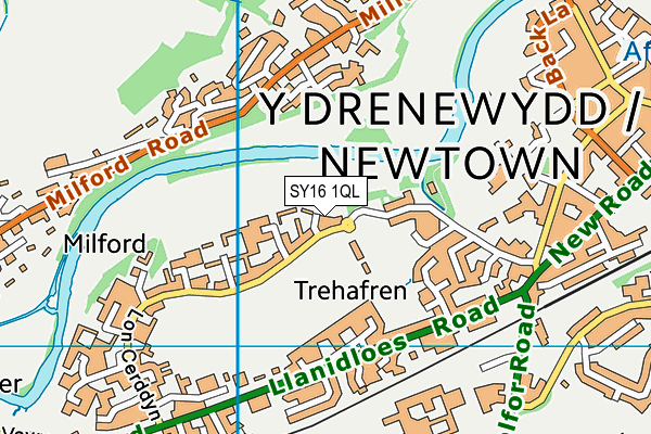 SY16 1QL map - OS VectorMap District (Ordnance Survey) SY16 1QL map - OS VectorMap District (Ordnance Survey)