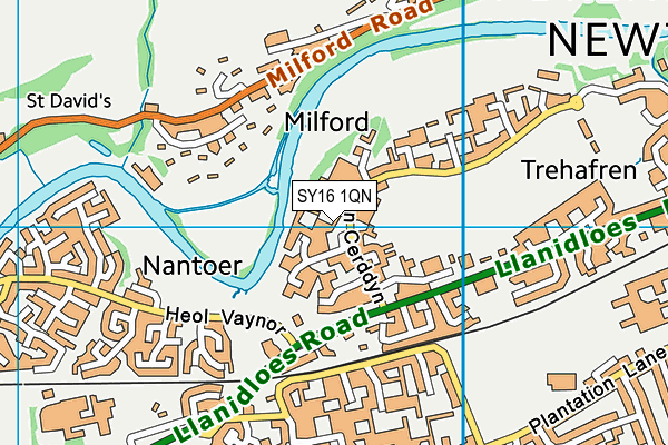 SY16 1QN map - OS VectorMap District (Ordnance Survey) SY16 1QN map - OS VectorMap District (Ordnance Survey)