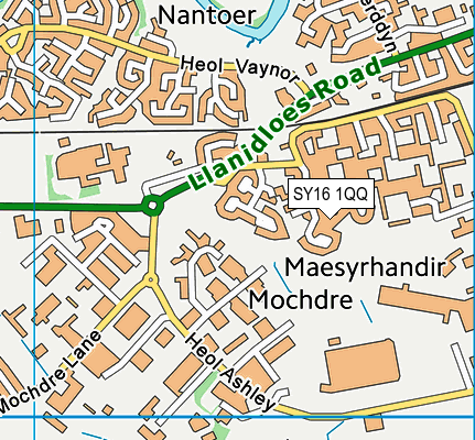 SY16 1QQ map - OS VectorMap District (Ordnance Survey) SY16 1QQ map - OS VectorMap District (Ordnance Survey)