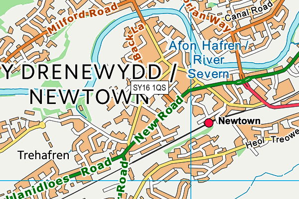 SY16 1QS map - OS VectorMap District (Ordnance Survey) SY16 1QS map - OS VectorMap District (Ordnance Survey)