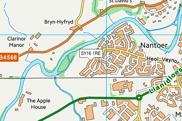 SY16 1RE map - OS VectorMap District (Ordnance Survey) SY16 1RE map - OS VectorMap District (Ordnance Survey)