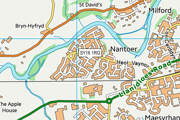 SY16 1RG map - OS VectorMap District (Ordnance Survey) SY16 1RG map - OS VectorMap District (Ordnance Survey)