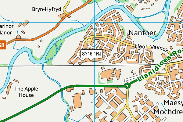 SY16 1RJ map - OS VectorMap District (Ordnance Survey) SY16 1RJ map - OS VectorMap District (Ordnance Survey)