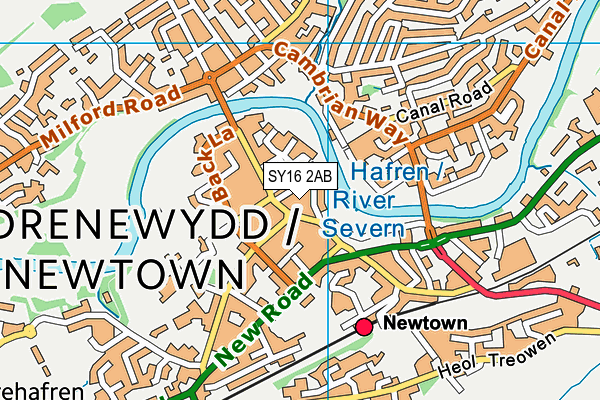 SY16 2AB map - OS VectorMap District (Ordnance Survey) SY16 2AB map - OS VectorMap District (Ordnance Survey)