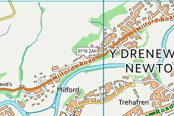 SY16 2AH map - OS VectorMap District (Ordnance Survey) SY16 2AH map - OS VectorMap District (Ordnance Survey)